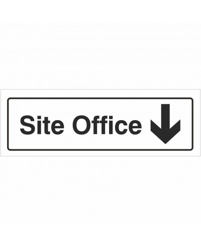 Site Office Arrow Down Sign 600mm x 200mm - 1mm Rigid Plastic