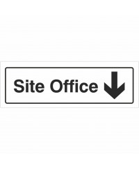 Site Office Arrow Down Sign 600mm x 200mm - 1mm Rigid Plastic