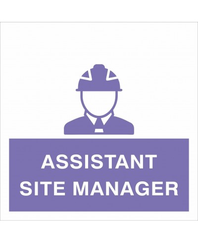 Assistant Site Manager Helmet Sticker 55mm x 55mm - Self Adhesive Polyproptiene 