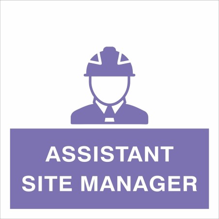 Assistant Site Manager Helmet Sticker 55mm x 55mm - Self Adhesive Polyproptiene