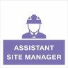 Assistant Site Manager Helmet Sticker 55mm x 55mm - Self Adhesive Polyproptiene