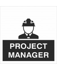 Project Manager Helmet Sticker 55mm x 55mm - Self Adhesive Polyproptiene 