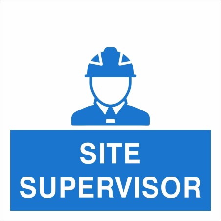 Site Supervisor Helmet Sticker 55mm x 55mm - Self Adhesive Polyproptiene 