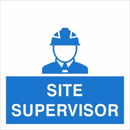 Site Supervisor Helmet Sticker 55mm x 55mm - Self Adhesive Polyproptiene