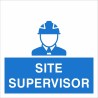 Site Supervisor Helmet Sticker 55mm x 55mm - Self Adhesive Polyproptiene