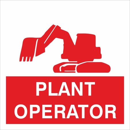 Plant Operator Helmet Sticker 55mm x 55mm - Self Adhesive Polyproptiene