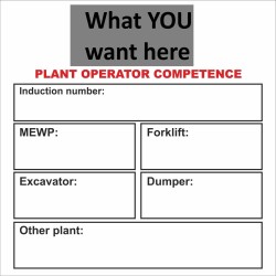 Plant Operator Competence Helmet Stickers (Pack of 10) Plant Operator Competence Helmet Sticker 55mm x 55mm - Self Adhesive Polyproptiene