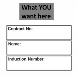 Induction Helmet Stickers (Pack of 10) Contact Details Helmet Sticker 55mm x 55mm - Self Adhesive Polyproptiene