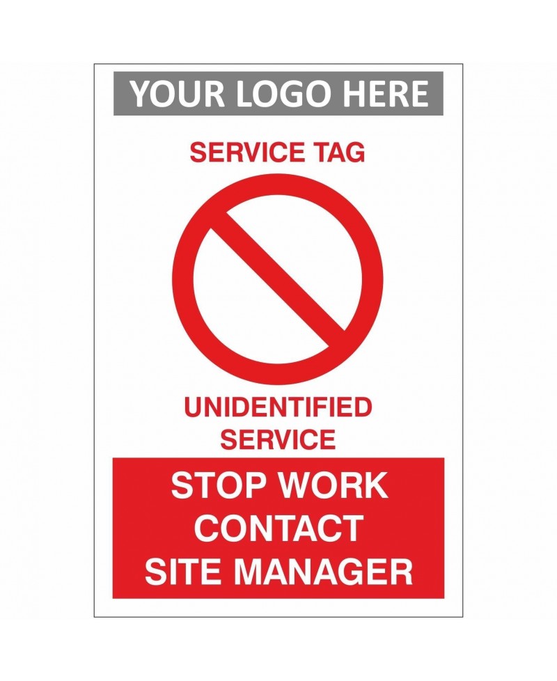 Unidentified Service Tag 100mm x 1500mm - 1mm Rigid Plastic