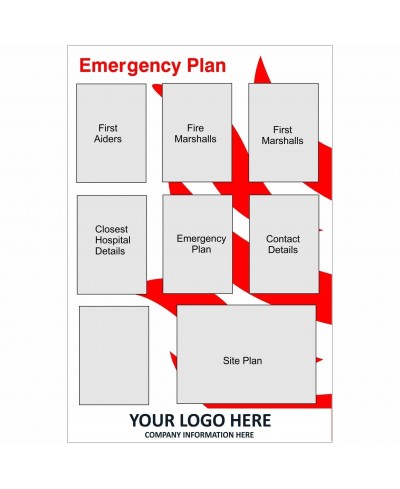 Emergency Plan Board With or Without Your Logo 800mm x 1200mm - 3mm Aluminium Composite 