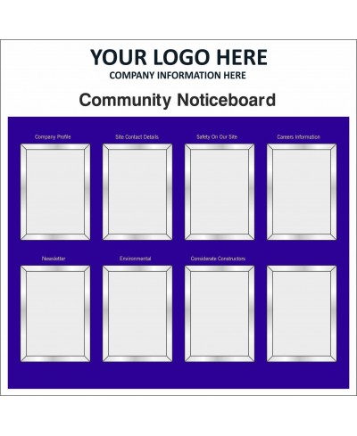 Community Noticeboard With or Without Your Logo 1220mm x 1220mm - 3mm Aluminium Composite