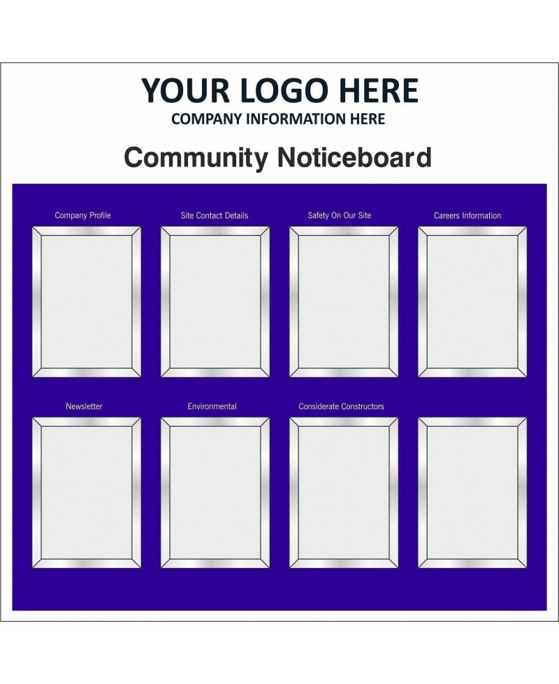Community Noticeboard With or Without Your Logo 1220mm x 1220mm - 3mm Aluminium Composite