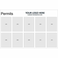 Permits Notice Board Sign Permits With or Without Your Logo 1220mm x 1220mm - 3mm Aluminium Composite