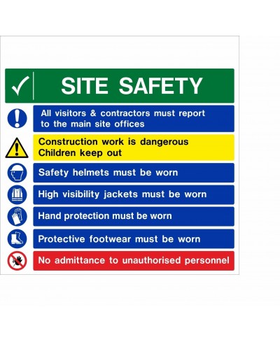 Site Safety Multi Message Sign 120mm x 1200mm - 4mm Corez