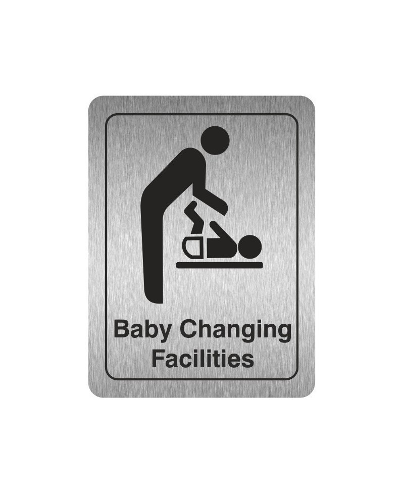 Baby Changing Facilities (Portrait) Toilet Aluminium Door Sign