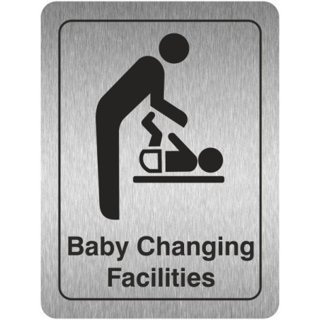 Baby Changing Facilities (Portrait) Toilet Aluminium Door Sign