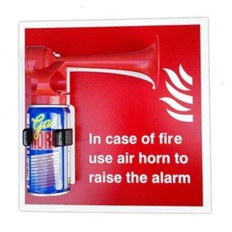 Handheld Air Horn - In Case Of Fire use Air Horn To Raise The Alarm