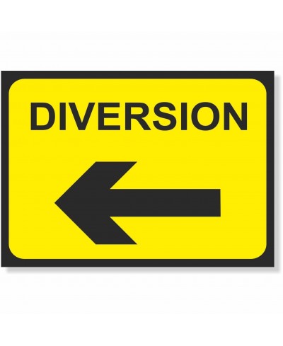 Diversion Left Road Sign - 1050mm x 750mm