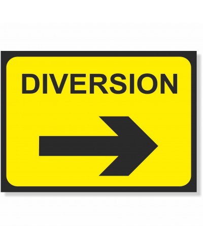 Diversion Arrow Right Road Sign - 1050mm x 750mm