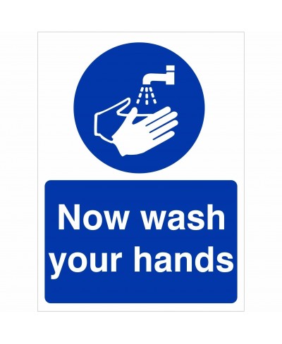 Now Wash Your Hands Hygiene Sign (Portrait)