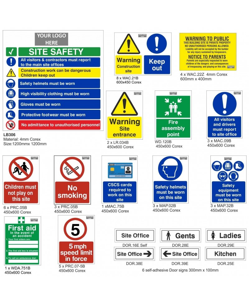 Large Construction Safety Sign Pack
