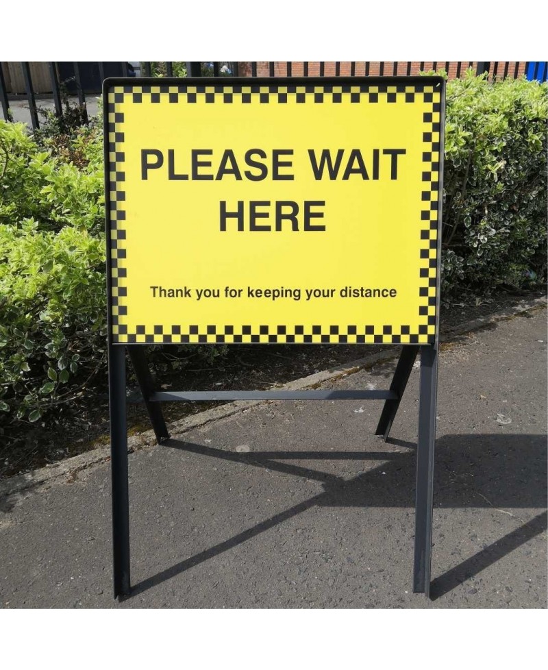 Please Wait Here Sign 600mm x 450mm - Dibond