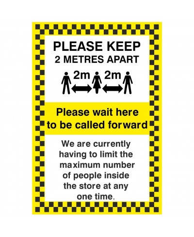 Please Keep 2 Metres Apart Sign 200mm x 300mm - Rigid Plastic