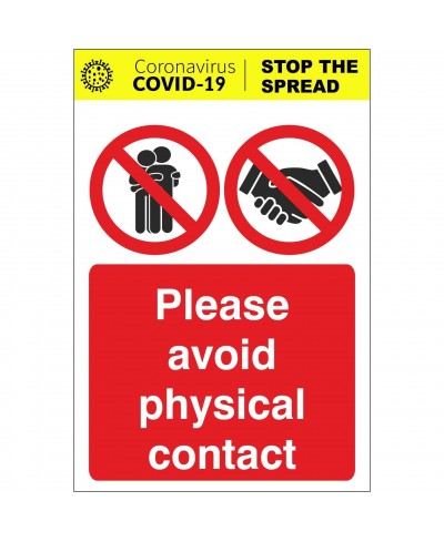 Please Avoid Physical Contact Covid 19 Sign
