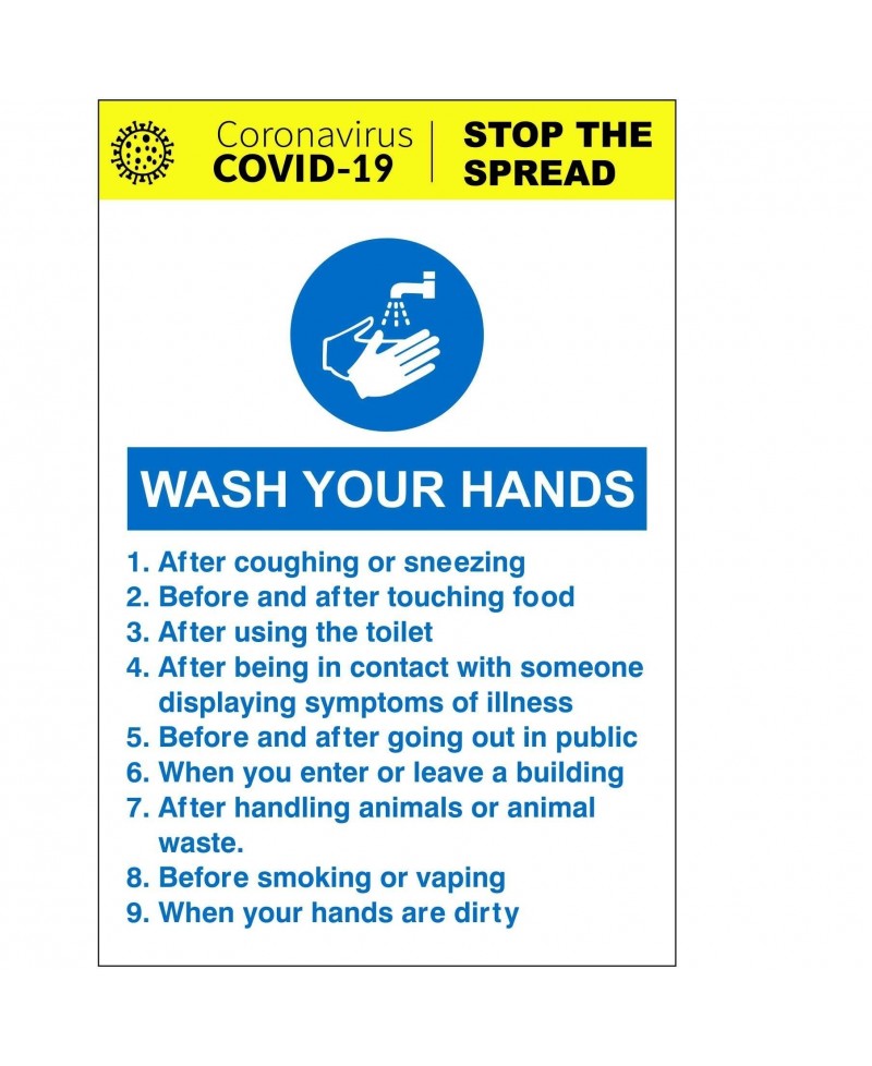 Coronavirus Covid 19 Wash Your Hands Covid 19 Sign