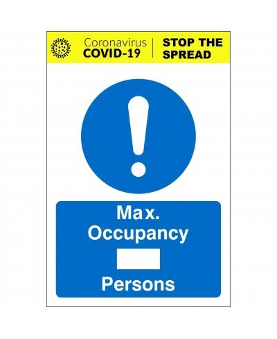 Max Occupancy Covid 19 Sign