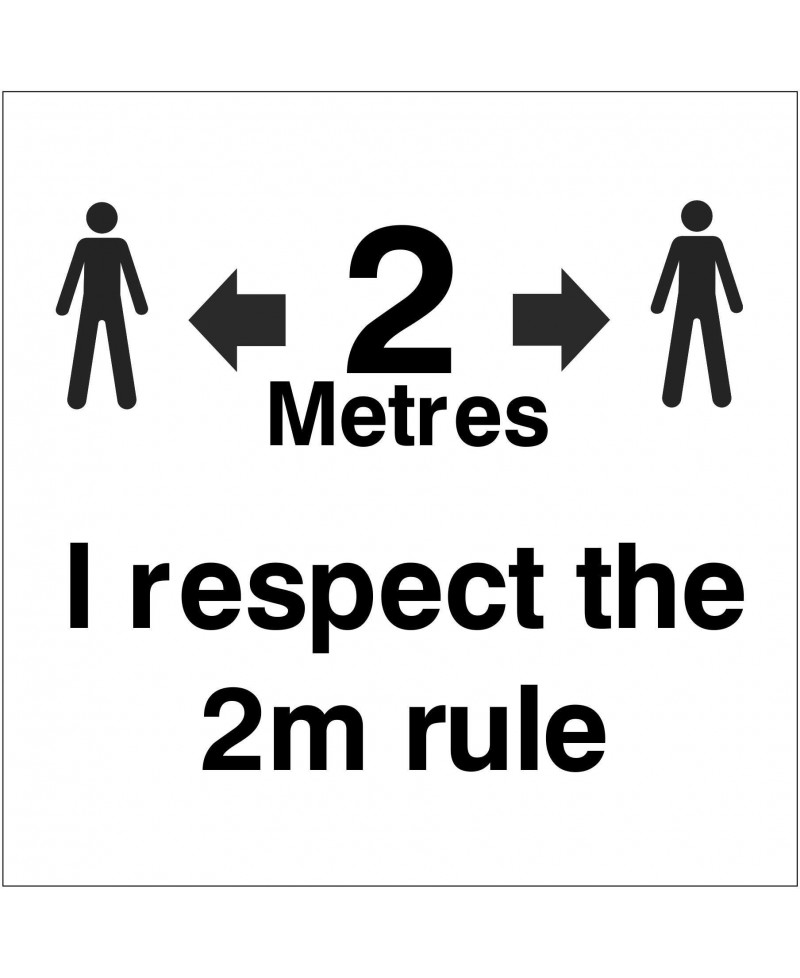 I Respect The 2m Rule Stickers 55mm x 55mm