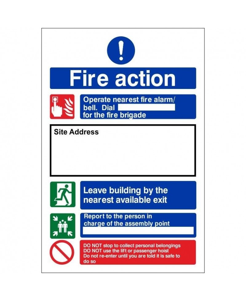 Fire Action Construction Site Notice Sign