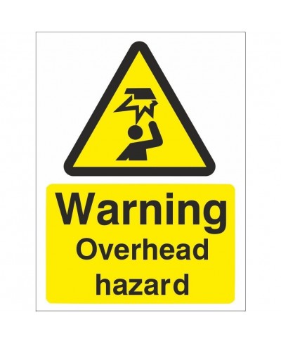 Warning Overhead Hazard Sign