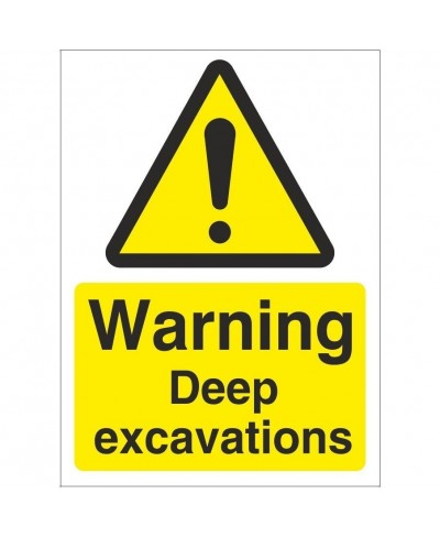 Warning Deep Excavations Sign