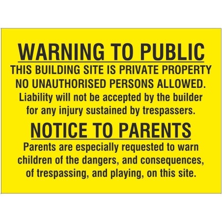 Warning To Public Sign