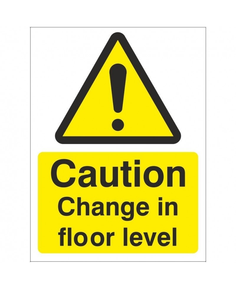 Caution Change In Floor Level Warning Sign - 150mm x 200mm