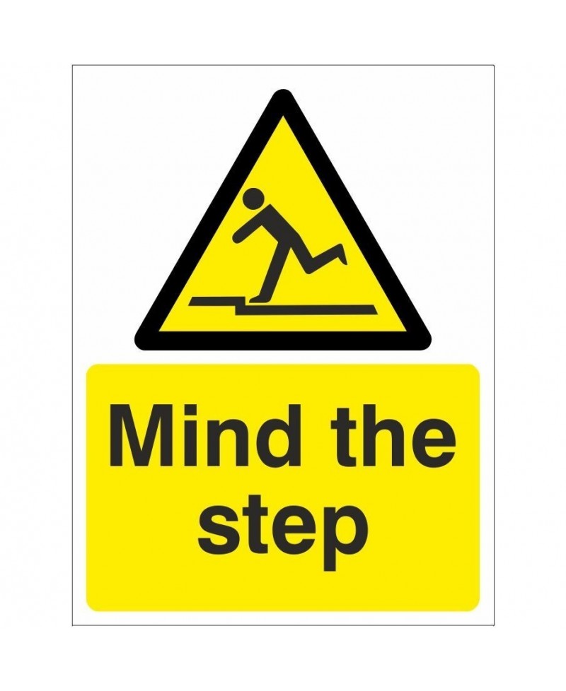 Mind The Step Warning Sign - 150mm x 200mm