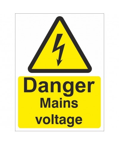 Danger Mains Voltage Electrical Sign 150mm x 200mm
