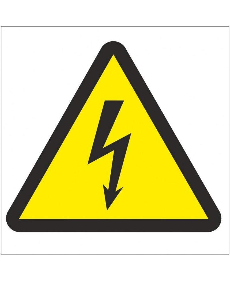 Voltage Symbol Electrical Sign With White Background 100mm x 100mm