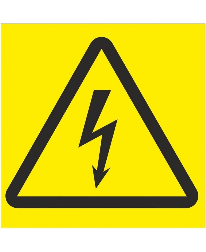 Voltage Symbol Electrical Sign With Yellow Background