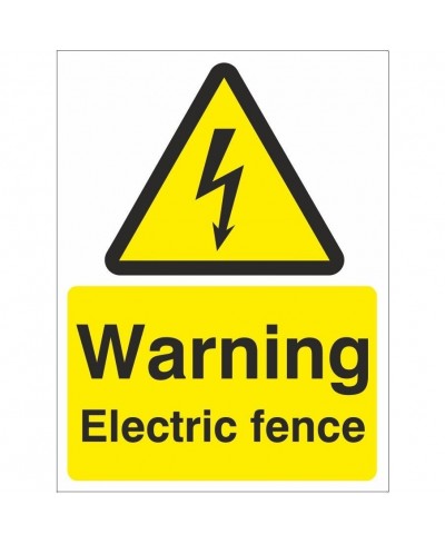 Warning Electric Fence Electrical Sign 150mm x 200mm