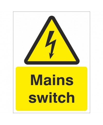 Mains Switch Electrical Sign 150mm x 200mm
