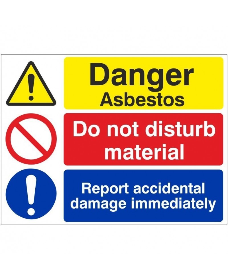 Danger Asbestos Do Not Disturb Material Sign 400mm x 300mm
