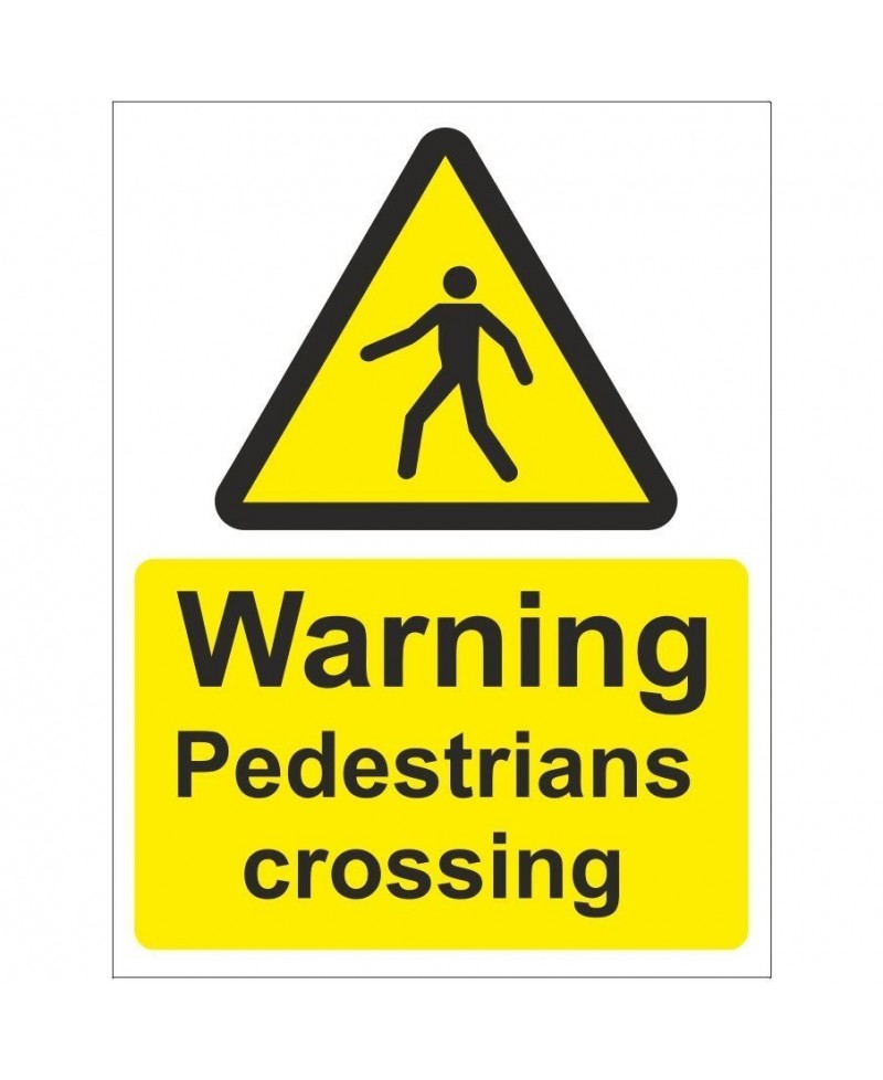 Warning Pedestrians Crossing Sign 450mm x 600mm