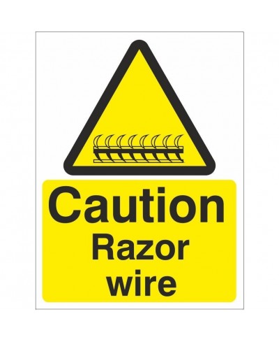 Caution Razor Wire Sign