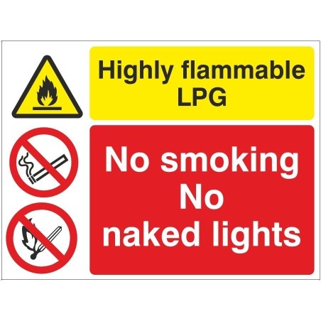 Highly Flammable LPG Multi Purpose Sign | Rainbow Safety