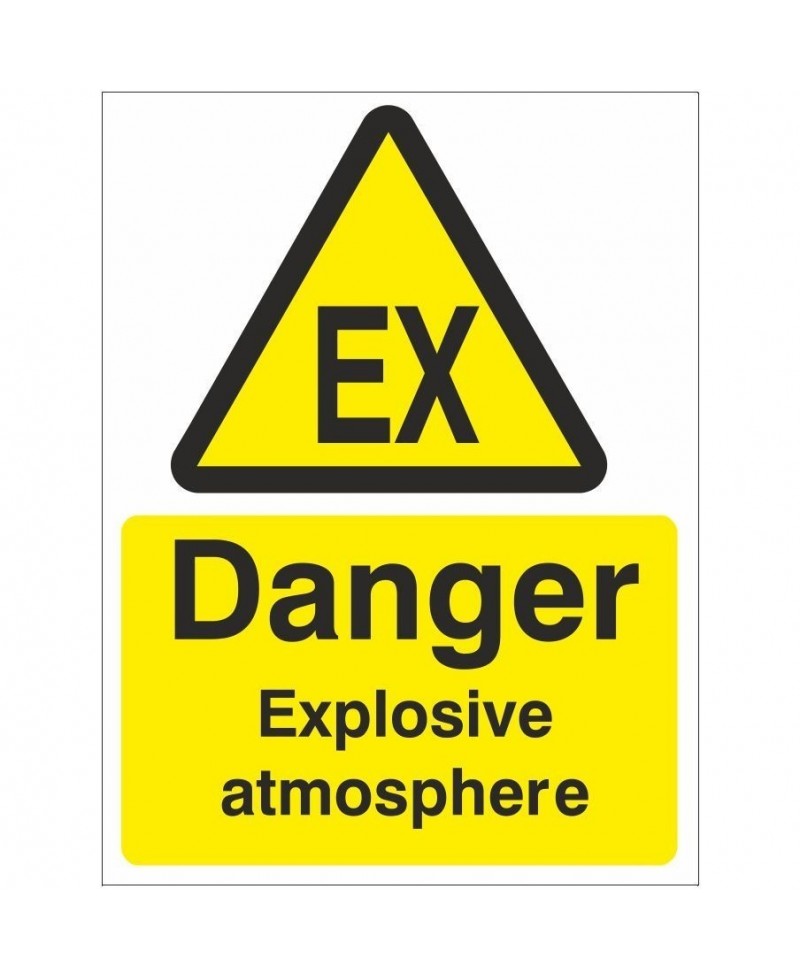 Danger Explosive Atmosphere Warning Sign - 150mm x 200mm
