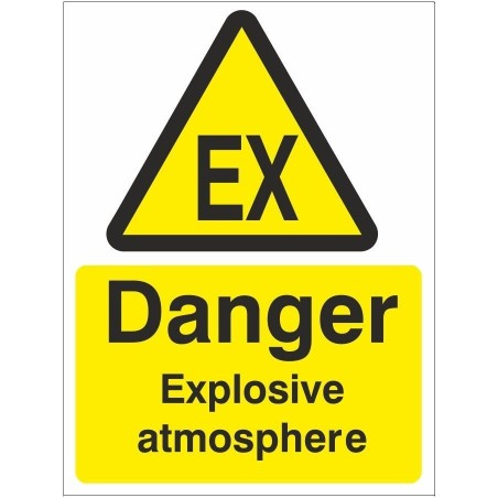 Danger Explosive Atmosphere Warning Sign - 150mm x 200mm | Rainbow ...