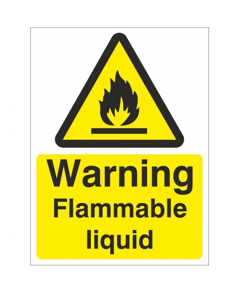 Warning Flammable Liquid Sign - 150mm x 200mm