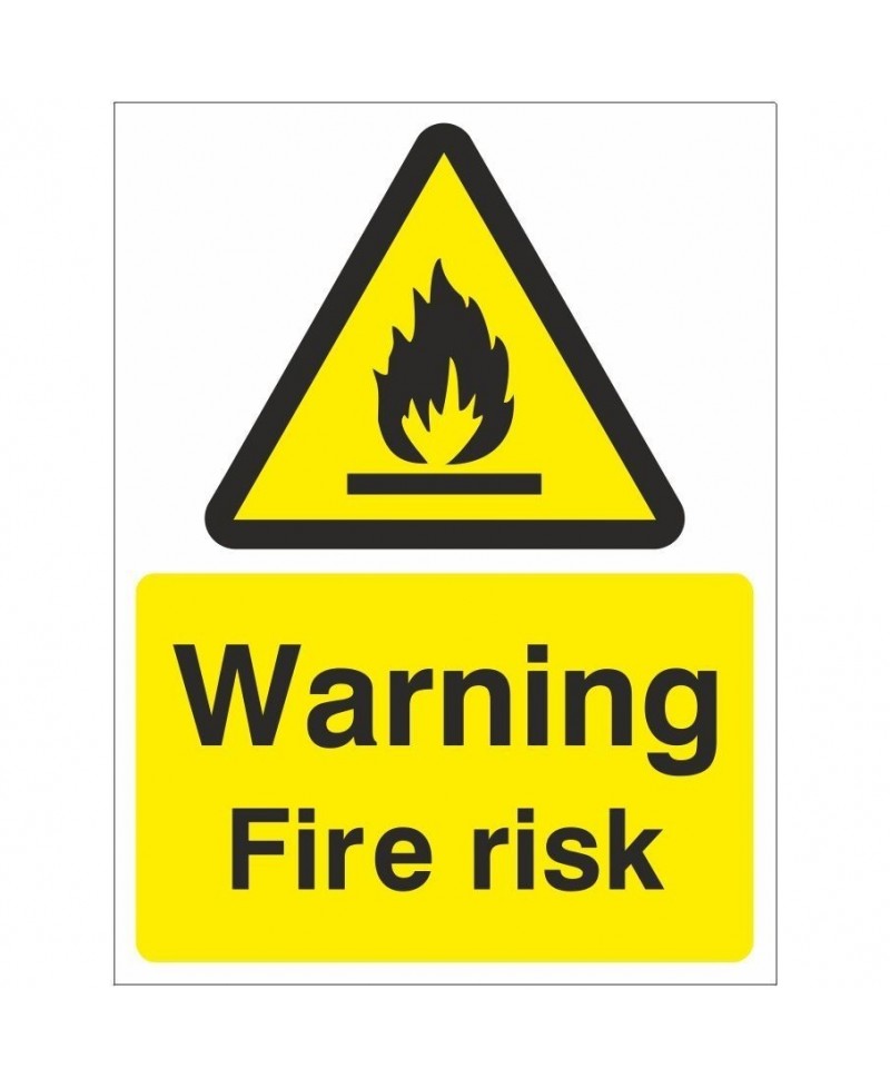 Warning Fire Risk Flammable Sign - 150mm x 200mm